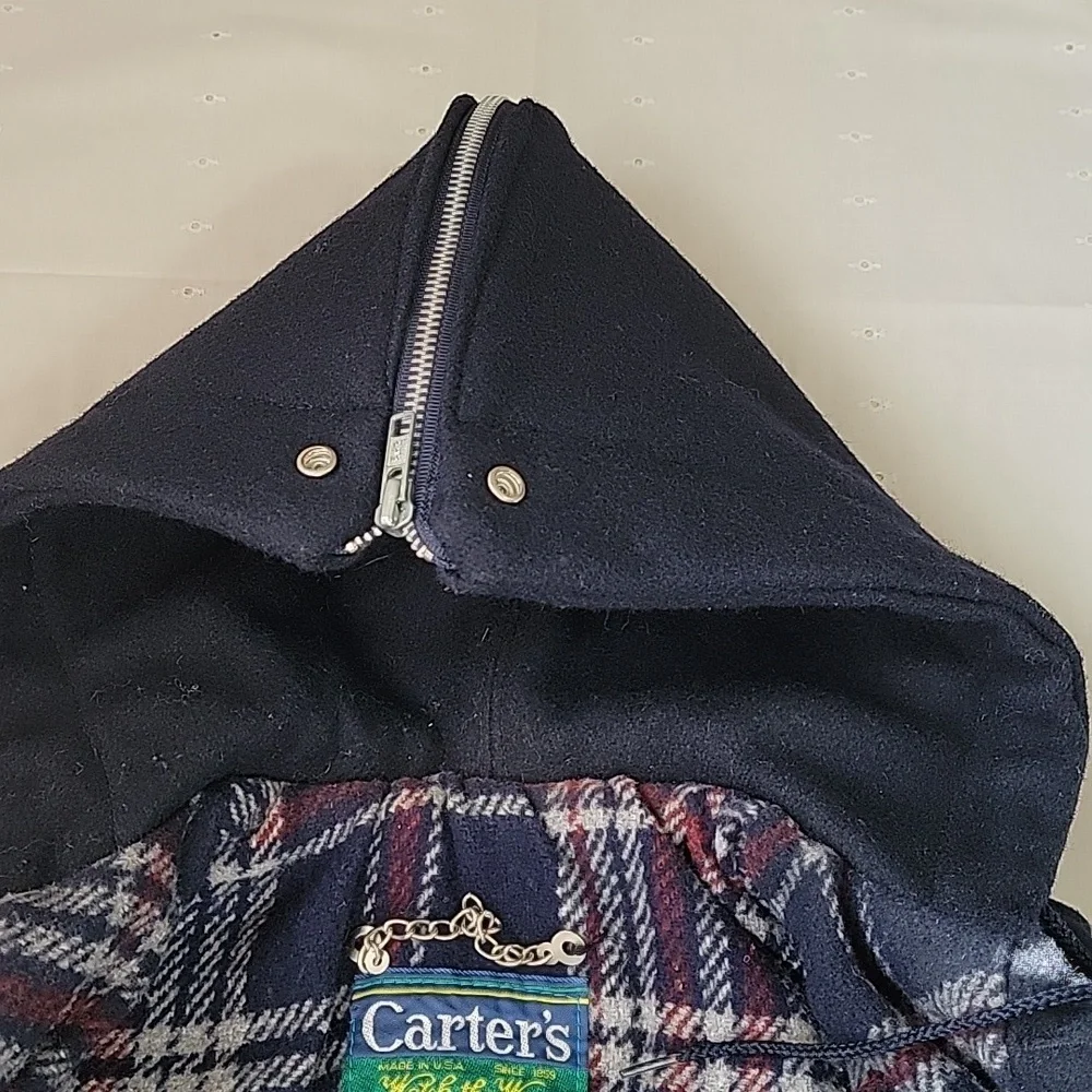 Boys Carter's Vintage Lined Hooded Jacket,‎ Navy, Size 5, Pre-Owned